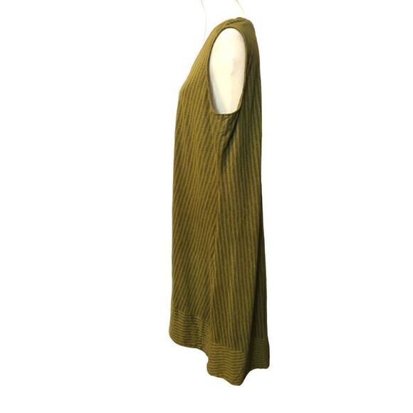 H By Halston Dress Womens Size XL High Low Hunter Green Stripes Tank Style - Picture 3 of 10